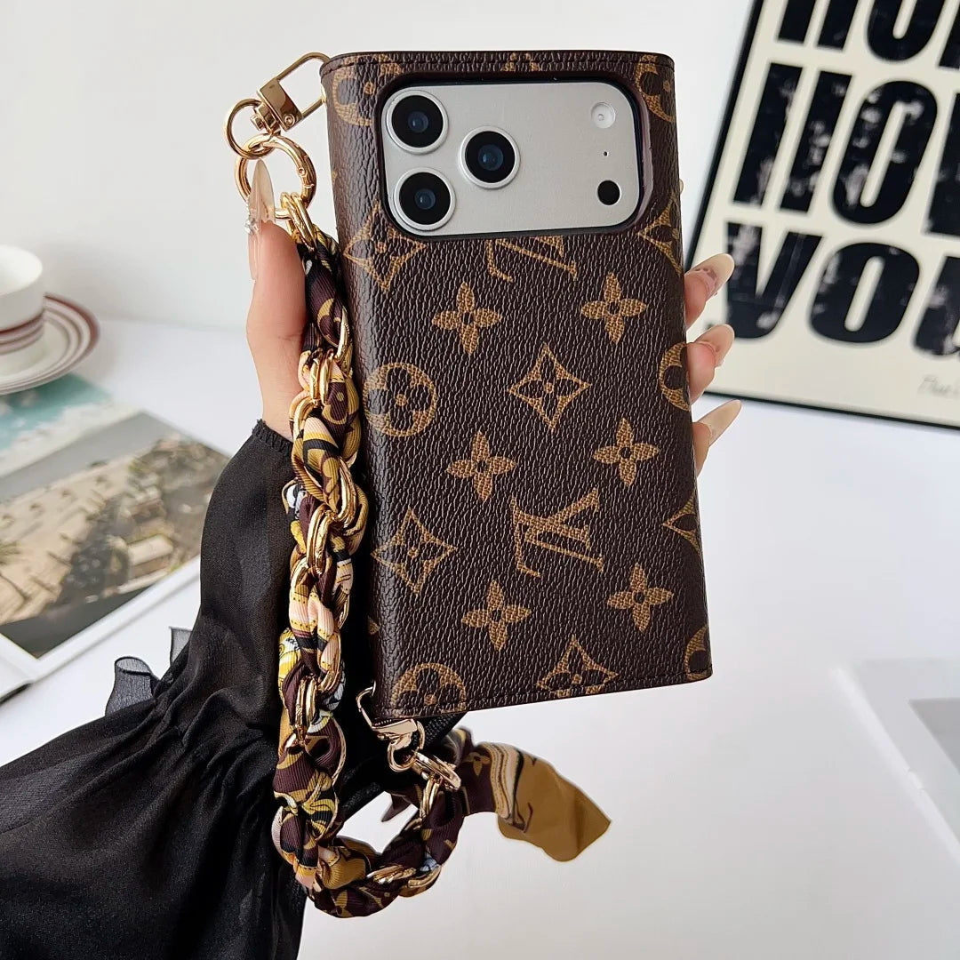 Premium Monogram Phone Wallet Case