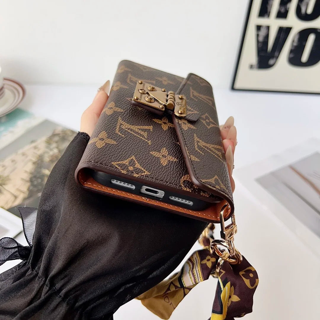 Premium Monogram Phone Wallet Case