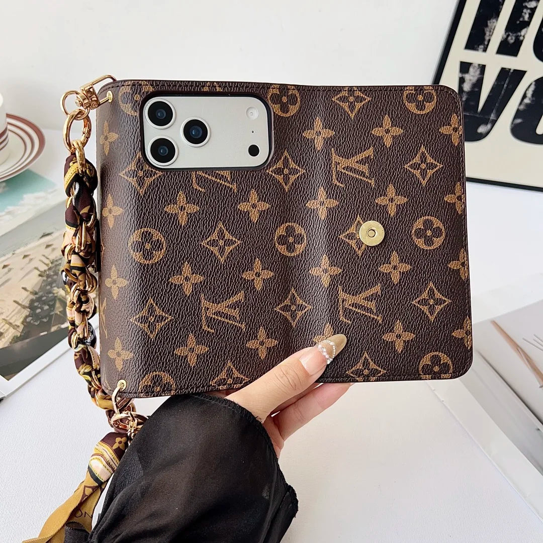 Premium Monogram Phone Wallet Case