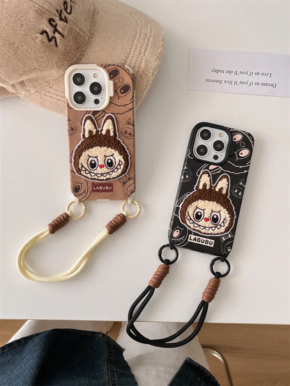 Labubu CozyFall™ Leather Case – iPhone 13–16 Series