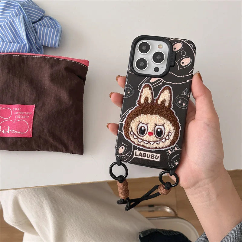 Labubu CozyFall™ Leather Case – iPhone 13–16 Series