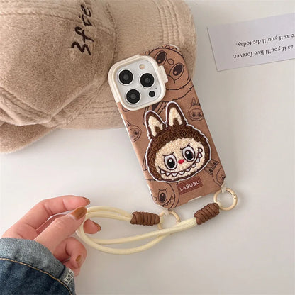 Labubu CozyFall™ Leather Case – iPhone 13–16 Series