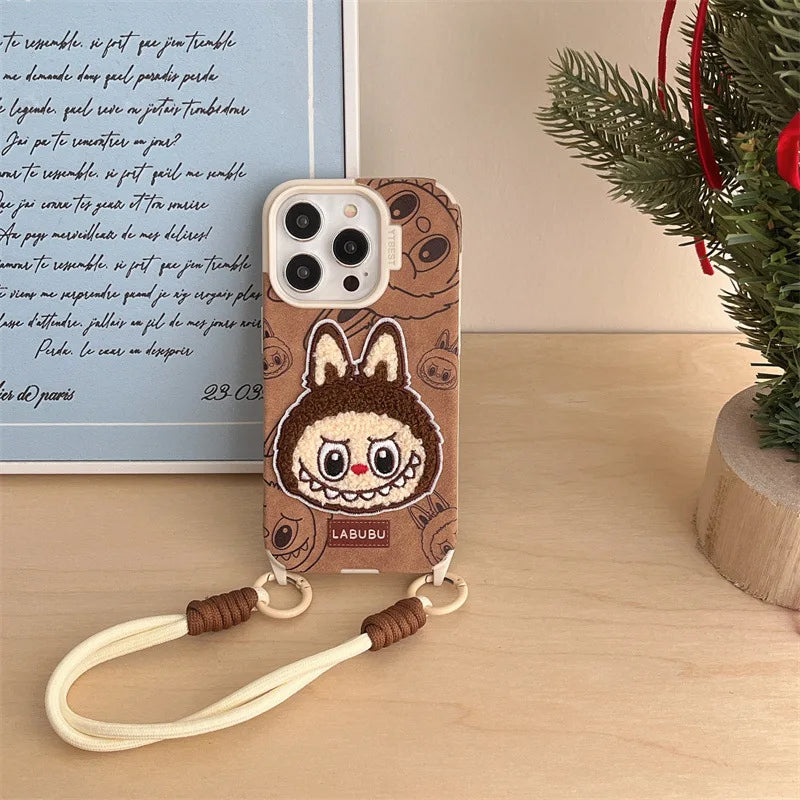 Labubu CozyFall™ Leather Case – iPhone 13–16 Series