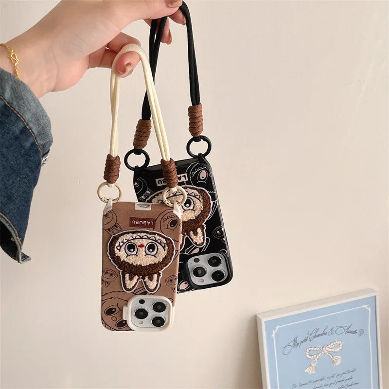 Labubu CozyFall™ Leather Case – iPhone 13–16 Series