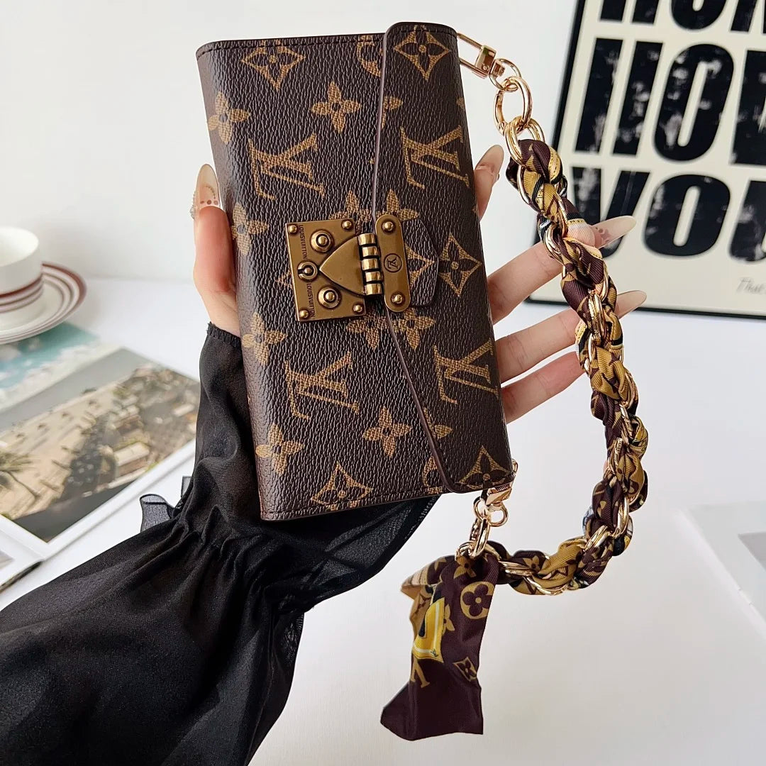 Premium Monogram Phone Wallet Case