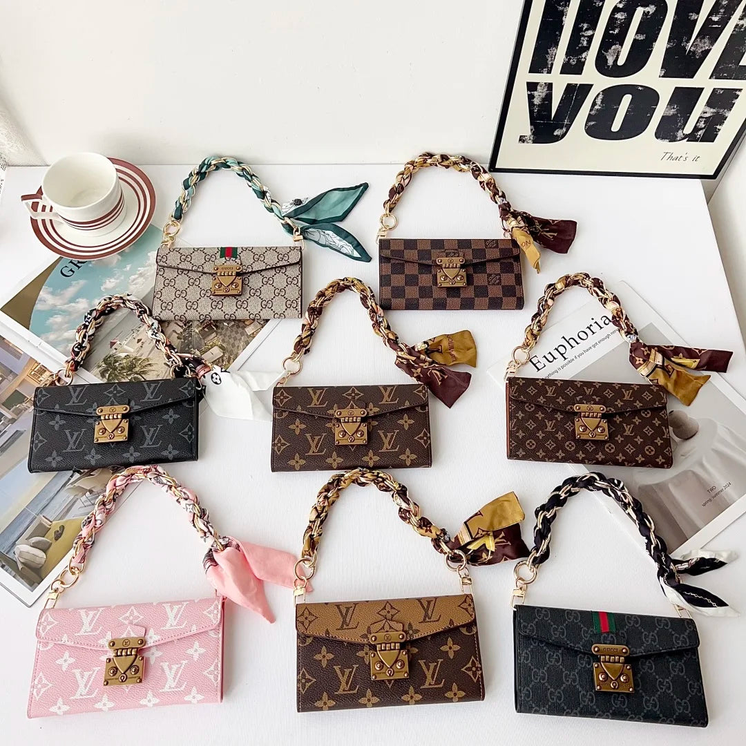 Premium Monogram Phone Wallet Case